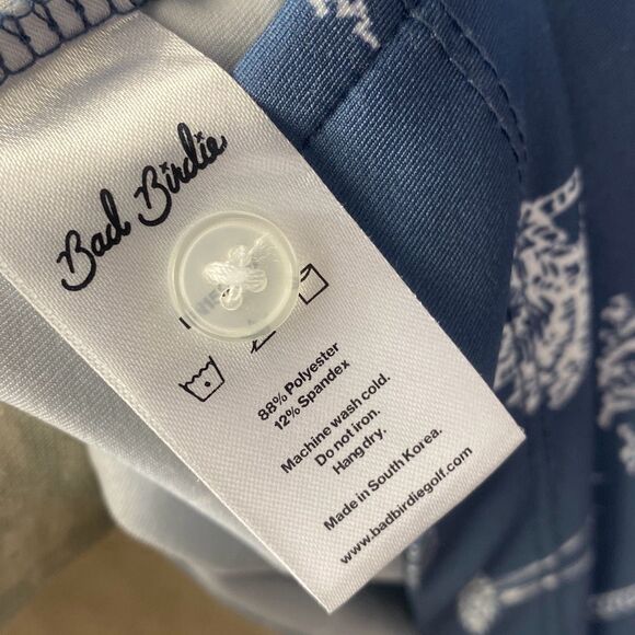 Bad Birdie Thermal Golf Polo Palm Tropical Print Size Large F - Picture 9 of 9